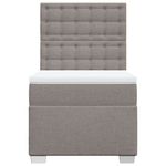 Casa si Gradina - Mobilier - Paturi si accesorii - Paturi - Pat box spring cu saltea, gri taupe, 90x190 cm, textil - Infinity.ro