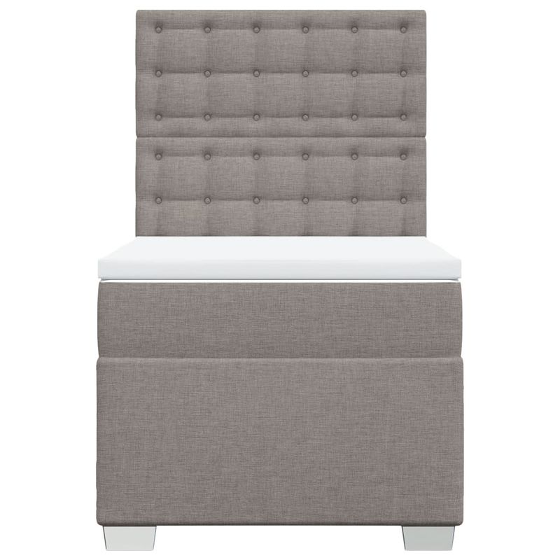 Casa si Gradina - Mobilier - Paturi si accesorii - Paturi - Pat box spring cu saltea, gri taupe, 90x190 cm, textil - Infinity.ro