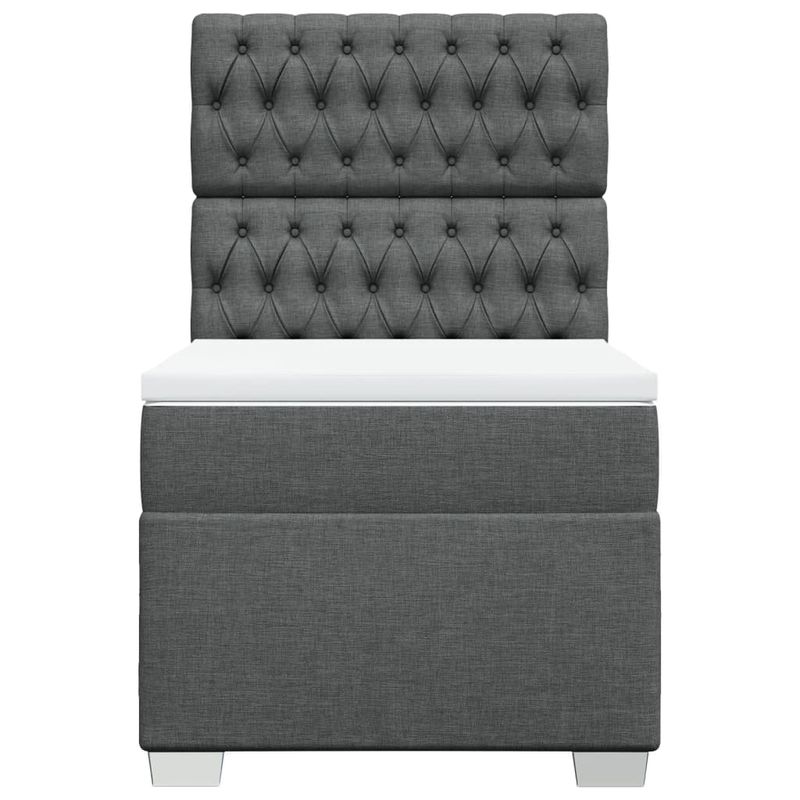 Casa si Gradina - Mobilier - Paturi si accesorii - Paturi - Pat box spring cu saltea, gri inchis, 80x200 cm, textil - Infinity.ro