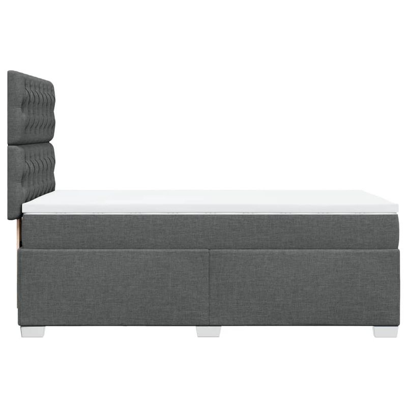 Casa si Gradina - Mobilier - Paturi si accesorii - Paturi - Pat box spring cu saltea, gri inchis, 80x200 cm, textil - Infinity.ro