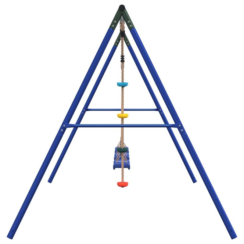 Jucarii, Copii si Bebe - Jucarii si jocuri - Jucarii de exterior - Spatii de joaca si accesorii - Set leagan de exterior, cu leagane și leagan cu disc, albastru, model 3x scaun leagăn + leagăn disc - Infinity.ro