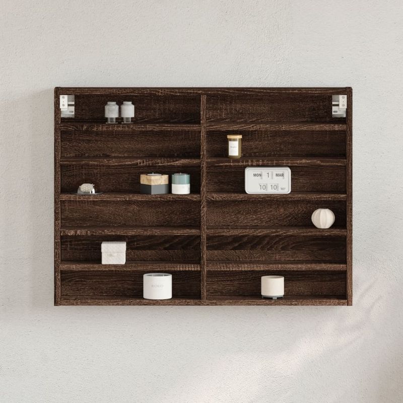 Casa si Gradina - Mobilier - Biblioteci si rafturi - Rafturi - Dulap cu vitrina, stejar maro, 80x8,5x58 cm, lemn prelucrat - Infinity.ro