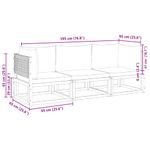 Casa si Gradina - Gradina si terasa - Mobilier exterior - Seturi mobila gradina - Set de canapele de gradina cu perne, 3 piese, lemn masiv acacia - Infinity.ro