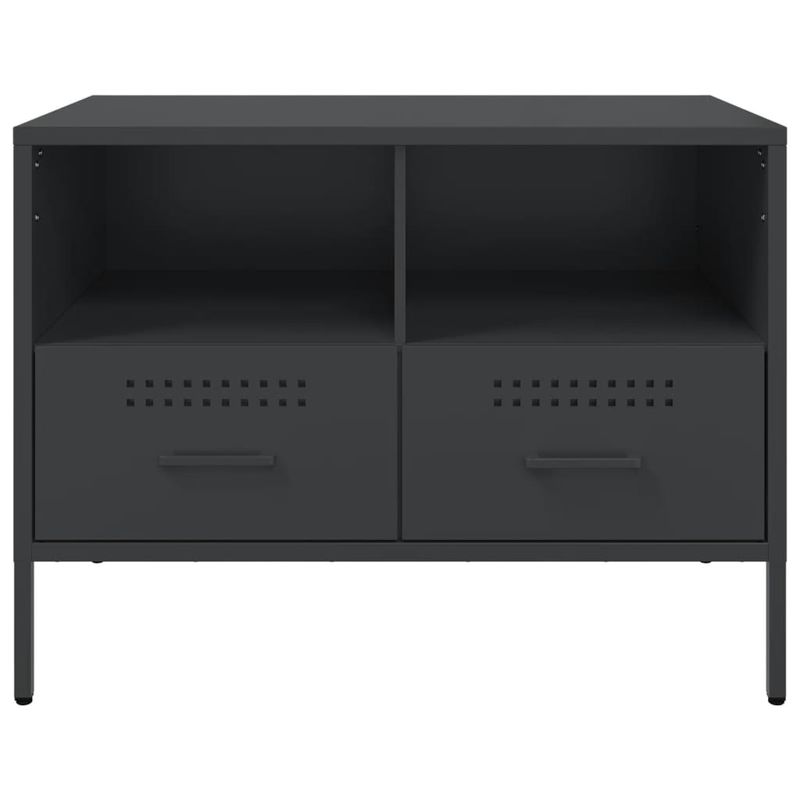 Casa si Gradina - Mobilier - Comode si corpuri - Comode - Dulap TV, 2 buc., negru, 68x39x50,5 cm, otel laminat la rece - Infinity.ro