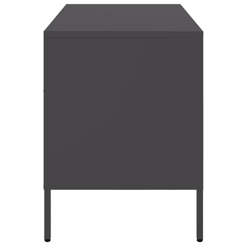 Casa si Gradina - Mobilier - Comode si corpuri - Comode - Dulap TV, 2 buc., negru, 68x39x50,5 cm, otel laminat la rece - Infinity.ro