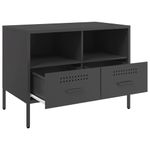 Casa si Gradina - Mobilier - Comode si corpuri - Comode - Dulap TV, 2 buc., negru, 68x39x50,5 cm, otel laminat la rece - Infinity.ro