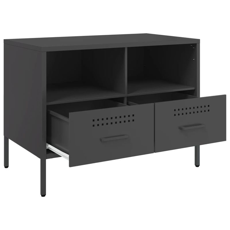 Casa si Gradina - Mobilier - Comode si corpuri - Comode - Dulap TV, 2 buc., negru, 68x39x50,5 cm, otel laminat la rece - Infinity.ro