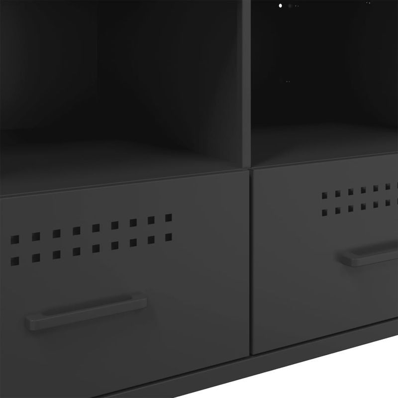 Casa si Gradina - Mobilier - Comode si corpuri - Comode - Dulap TV, 2 buc., negru, 68x39x50,5 cm, otel laminat la rece - Infinity.ro
