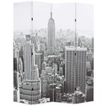 Casa si Gradina - Decoratiuni - Pereti despartitori si paravane - Paravan camera pliabil, 160x170 cm, New York pe zi, alb/negru - Infinity.ro