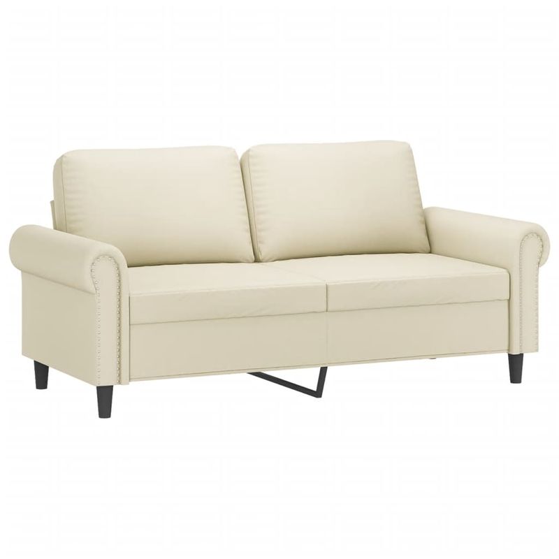 Casa si Gradina - Mobilier - Seturi de mobilier - Seturi living - Set de canapele cu perne, 3 piese, crem, piele ecologica - Infinity.ro