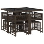 Casa si Gradina - Gradina si terasa - Mobilier exterior - Seturi mobila gradina - Set mobilier de gradina cu perne, 9 piese, maro, poliratan - Infinity.ro