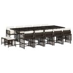 Casa si Gradina - Gradina si terasa - Mobilier exterior - Seturi mobila gradina - Set mobilier de gradina cu perne, 15 piese, maro, poliratan - Infinity.ro