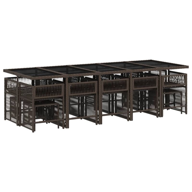 Casa si Gradina - Gradina si terasa - Mobilier exterior - Seturi mobila gradina - Set mobilier de gradina cu perne, 15 piese, maro, poliratan - Infinity.ro