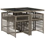 Casa si Gradina - Gradina si terasa - Mobilier exterior - Seturi mobila gradina - Set mobilier de gradina cu perne, 5 piese, gri, poliratan - Infinity.ro