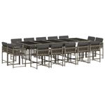 Casa si Gradina - Gradina si terasa - Mobilier exterior - Seturi mobila gradina - Set mobilier de gradina cu perne, 15 piese, gri, poliratan - Infinity.ro