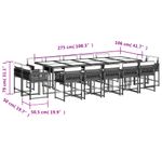 Casa si Gradina - Gradina si terasa - Mobilier exterior - Seturi mobila gradina - Set mobilier de gradina cu perne, 15 piese, gri, poliratan - Infinity.ro