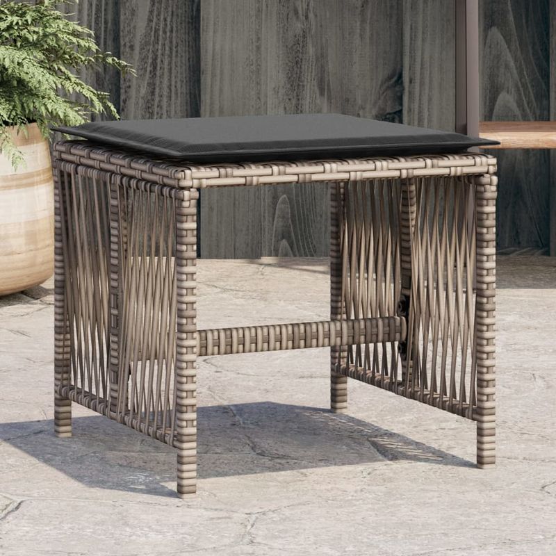 Casa si Gradina - Gradina si terasa - Mobilier exterior - Scaune si sezlonguri gradina - Scaune de gradina cu perne, 4 buc. gri 41x41x36 cm poliratan - Infinity.ro