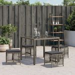 Casa si Gradina - Gradina si terasa - Mobilier exterior - Scaune si sezlonguri gradina - Scaune de gradina cu perne, 4 buc. gri 41x41x36 cm poliratan - Infinity.ro