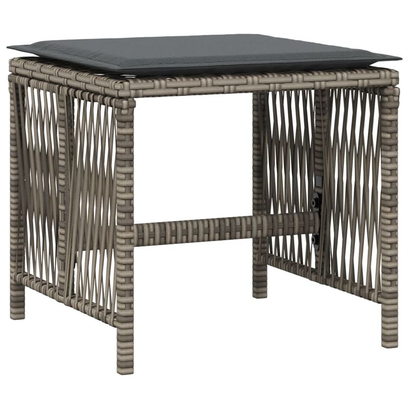 Casa si Gradina - Gradina si terasa - Mobilier exterior - Scaune si sezlonguri gradina - Scaune de gradina cu perne, 4 buc. gri 41x41x36 cm poliratan - Infinity.ro