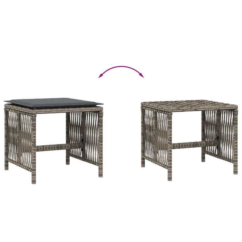 Casa si Gradina - Gradina si terasa - Mobilier exterior - Scaune si sezlonguri gradina - Scaune de gradina cu perne, 4 buc. gri 41x41x36 cm poliratan - Infinity.ro