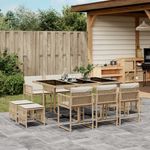 Casa si Gradina - Gradina si terasa - Mobilier exterior - Seturi mobila gradina - Set mobilier de gradina cu perne, 11 piese, bej, poliratan - Infinity.ro