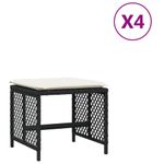 Casa si Gradina - Gradina si terasa - Mobilier exterior - Scaune si sezlonguri gradina - Scaune de gradina cu perne, 4 buc. negru 41x41x36 cm poliratan - Infinity.ro