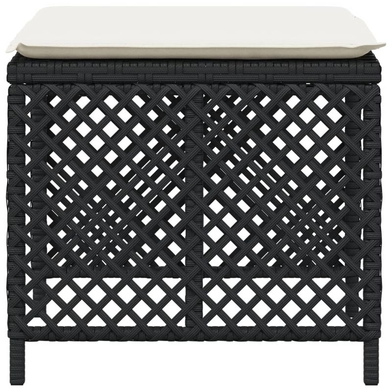 Casa si Gradina - Gradina si terasa - Mobilier exterior - Scaune si sezlonguri gradina - Scaune de gradina cu perne, 4 buc. negru 41x41x36 cm poliratan - Infinity.ro