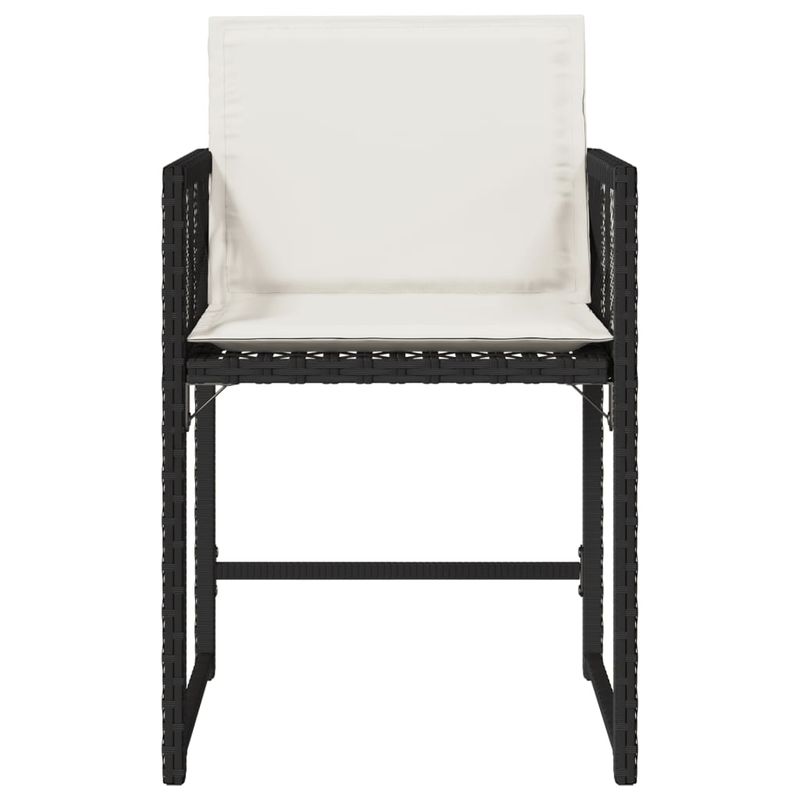 Casa si Gradina - Gradina si terasa - Mobilier exterior - Scaune si sezlonguri gradina - Scaune de gradina cu perne, 4 buc., negru, poliratan - Infinity.ro