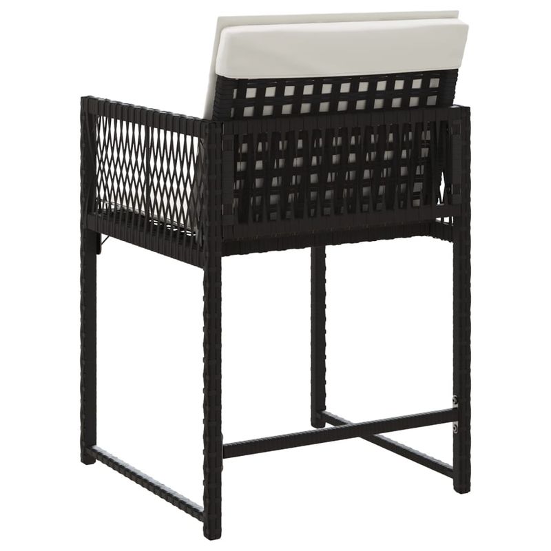 Casa si Gradina - Gradina si terasa - Mobilier exterior - Scaune si sezlonguri gradina - Scaune de gradina cu perne, 4 buc., negru, poliratan - Infinity.ro