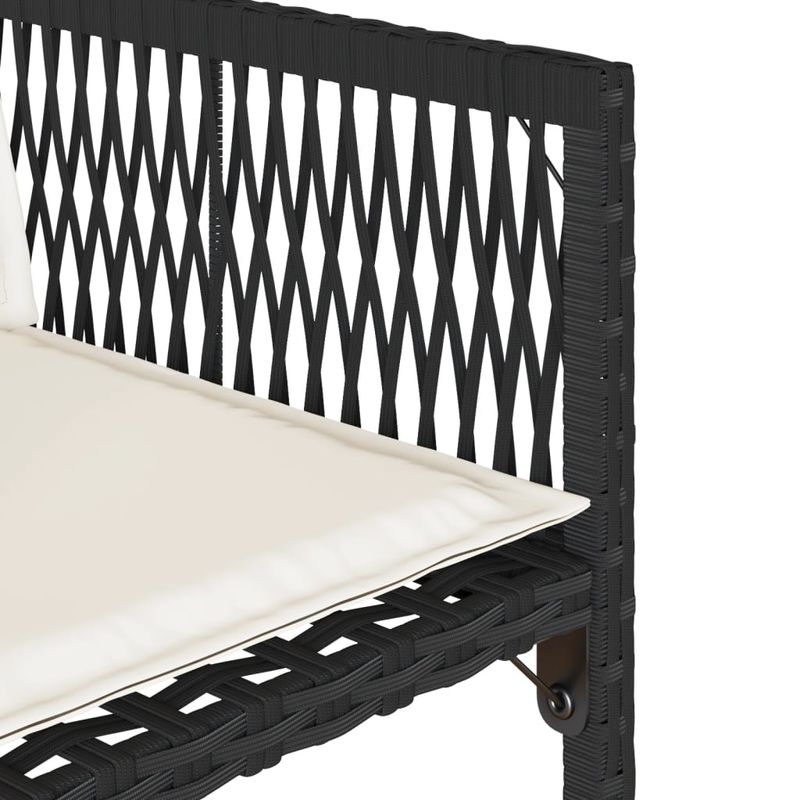 Casa si Gradina - Gradina si terasa - Mobilier exterior - Scaune si sezlonguri gradina - Scaune de gradina cu perne, 4 buc., negru, poliratan - Infinity.ro