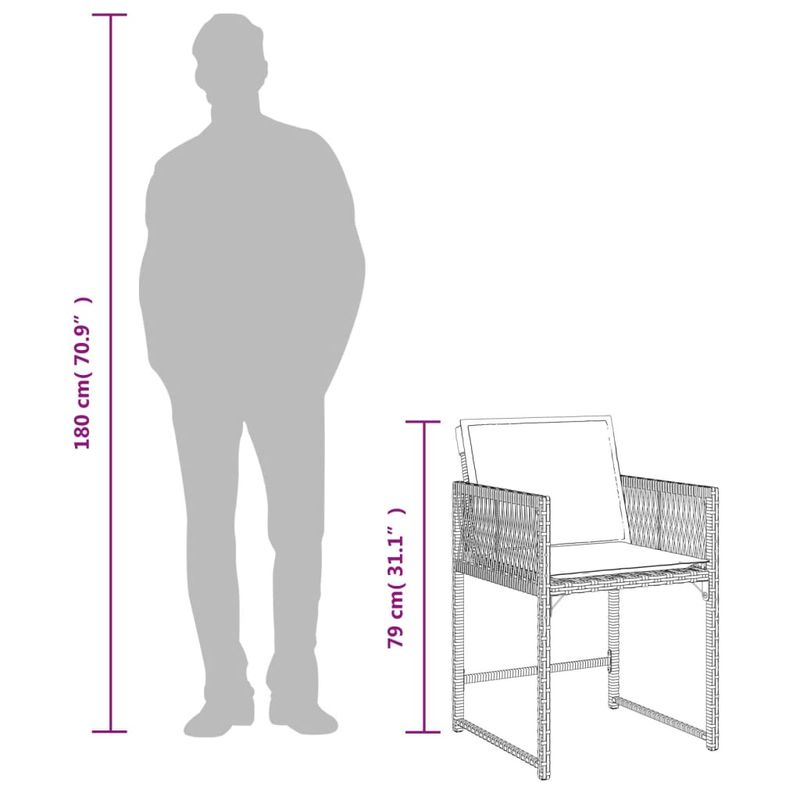 Casa si Gradina - Gradina si terasa - Mobilier exterior - Scaune si sezlonguri gradina - Scaune de gradina cu perne, 4 buc., negru, poliratan - Infinity.ro