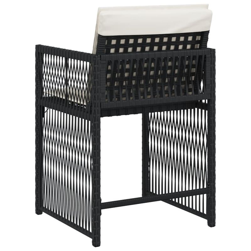 Casa si Gradina - Gradina si terasa - Mobilier exterior - Scaune si sezlonguri gradina - Scaune de gradina cu perne, 4 buc., negru, poliratan - Infinity.ro