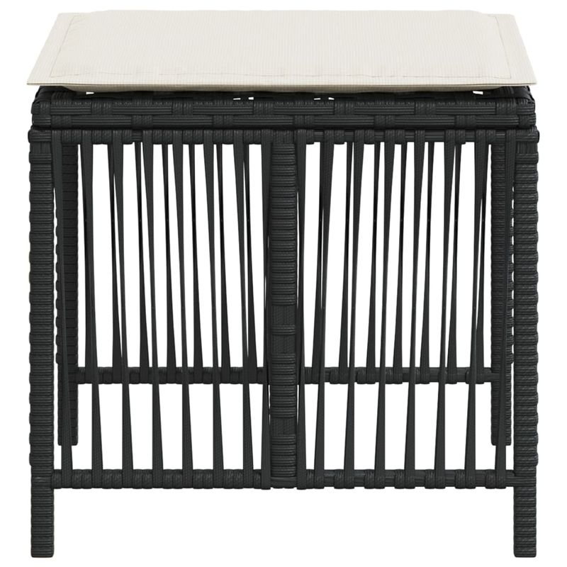 Casa si Gradina - Gradina si terasa - Mobilier exterior - Scaune si sezlonguri gradina - Scaune de gradina cu perne, 4 buc. negru 41x41x36 cm poliratan - Infinity.ro