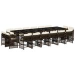 Casa si Gradina - Gradina si terasa - Mobilier exterior - Seturi mobila gradina - Set mobilier de gradina cu perne, 17 piese, maro, poliratan - Infinity.ro