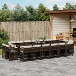 Casa si Gradina - Gradina si terasa - Mobilier exterior - Seturi mobila gradina - Set mobilier de gradina cu perne, 17 piese, maro, poliratan - Infinity.ro