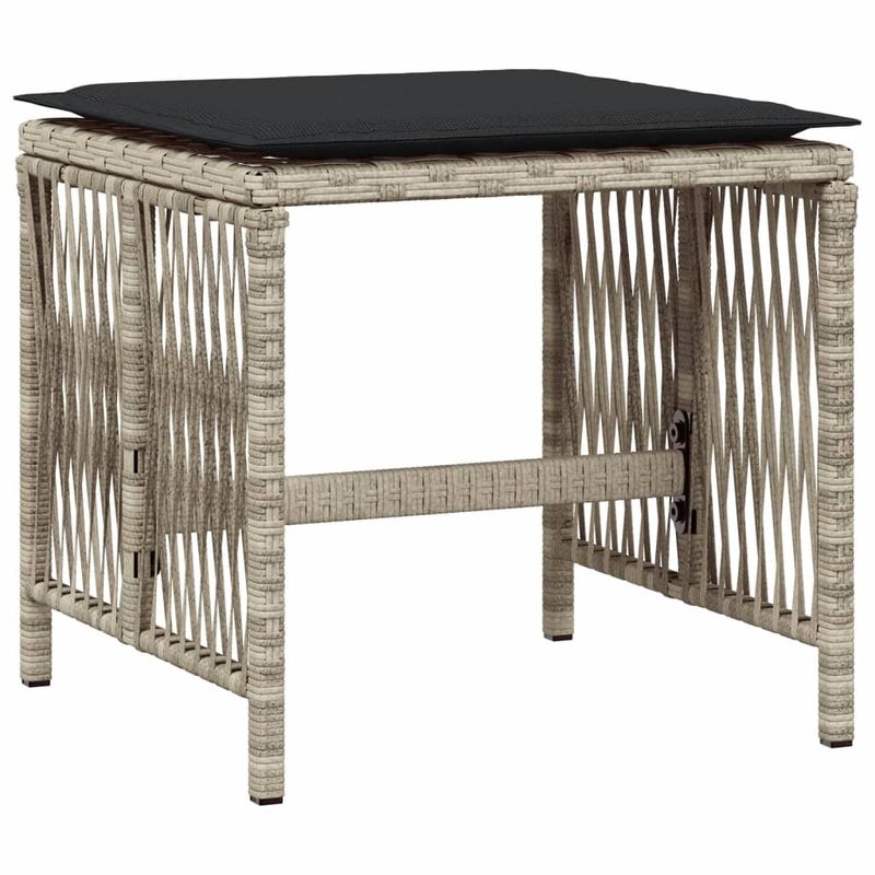 Casa si Gradina - Gradina si terasa - Mobilier exterior - Scaune si sezlonguri gradina - Scaune de gradina cu perne, 4 buc. gri deschis poliratan - Infinity.ro