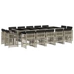 Casa si Gradina - Gradina si terasa - Mobilier exterior - Seturi mobila gradina - Set mobilier de gradina cu perne 15 piese gri deschis poliratan - Infinity.ro