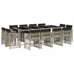 Casa si Gradina - Gradina si terasa - Mobilier exterior - Seturi mobila gradina - Set mobilier de gradina cu perne 13 piese gri deschis poliratan - Infinity.ro