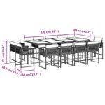 Casa si Gradina - Gradina si terasa - Mobilier exterior - Seturi mobila gradina - Set mobilier de gradina cu perne, 13 piese, gri, poliratan - Infinity.ro