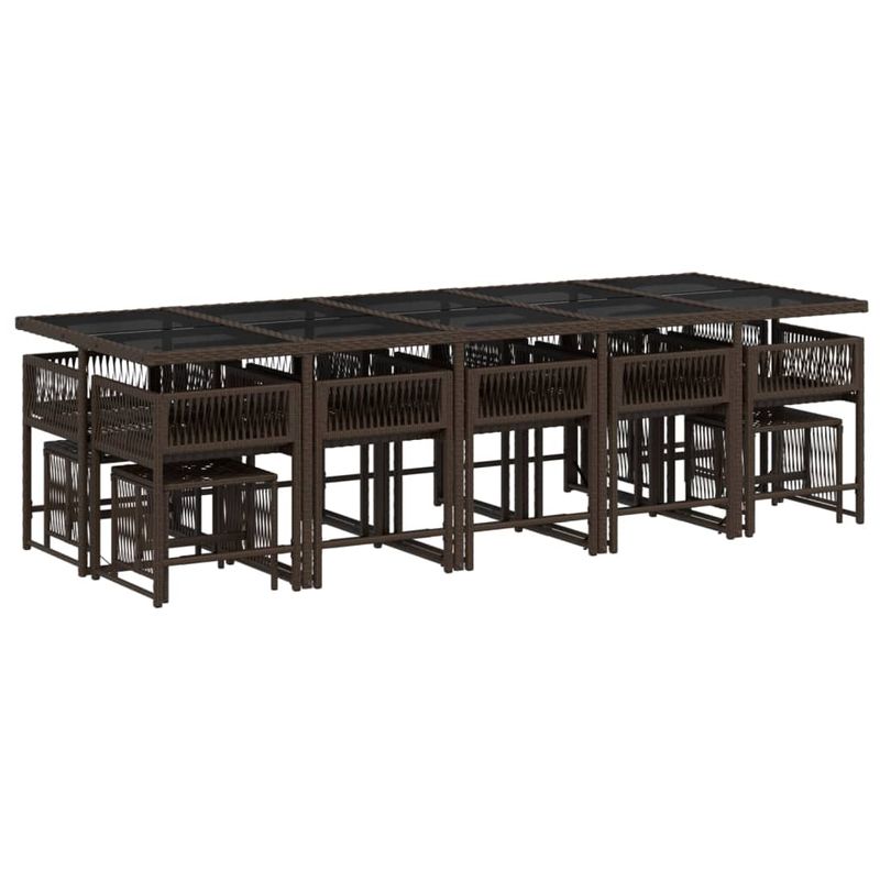 Casa si Gradina - Gradina si terasa - Mobilier exterior - Seturi mobila gradina - Set mobilier de gradina cu perne, 15 piese, maro, poliratan - Infinity.ro