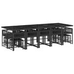 Casa si Gradina - Gradina si terasa - Mobilier exterior - Seturi mobila gradina - Set mobilier de gradina cu perne, 15 piese, negru, poliratan - Infinity.ro