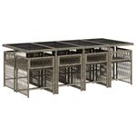 Casa si Gradina - Gradina si terasa - Mobilier exterior - Seturi mobila gradina - Set mobilier gradina cu perne, 9 piese, gri, poliratan - Infinity.ro