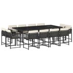 Casa si Gradina - Gradina si terasa - Mobilier exterior - Seturi mobila gradina - Set mobilier de gradina cu perne, 13 piese, negru, poliratan - Infinity.ro
