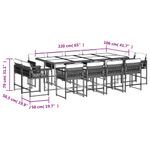 Casa si Gradina - Gradina si terasa - Mobilier exterior - Seturi mobila gradina - Set mobilier de gradina cu perne, 13 piese, negru, poliratan - Infinity.ro