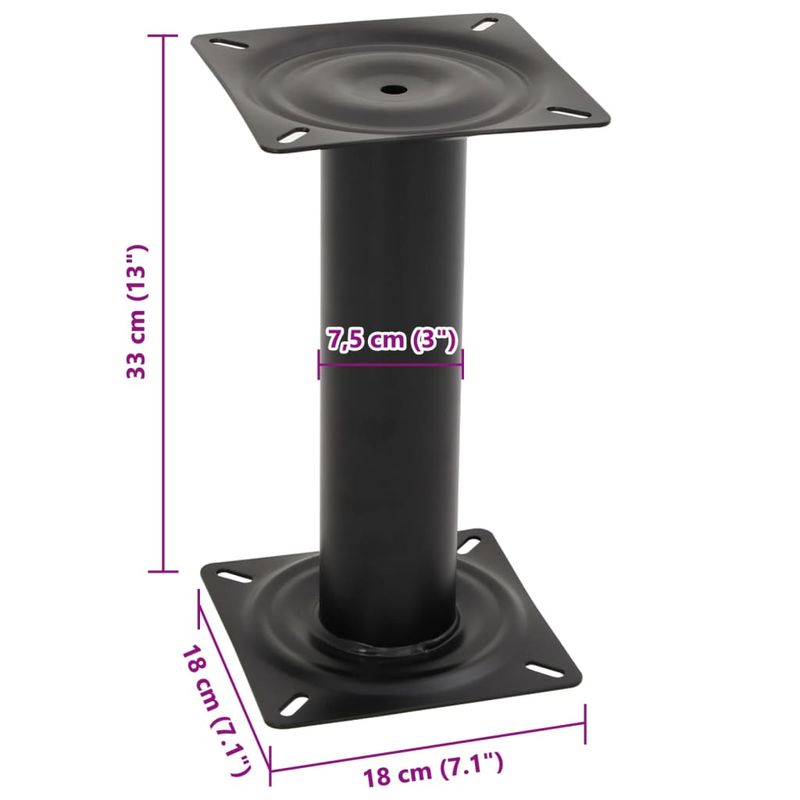 Auto si Moto - Ambarcatiuni - Piese pentru ambarcatiuni - Piedestal pentru scaun de barca, negru, 33 cm, otel - Infinity.ro