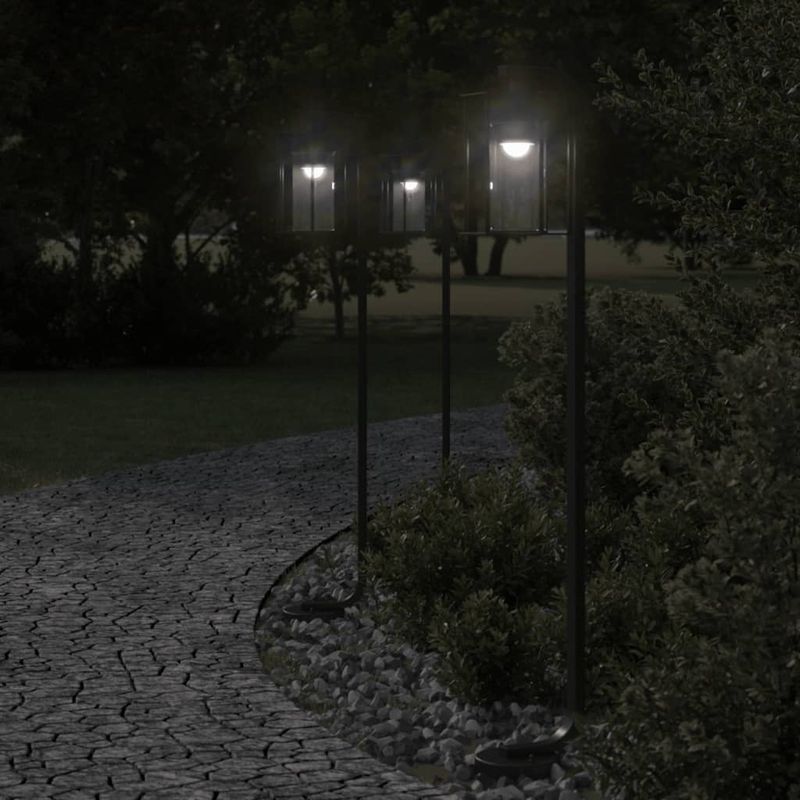 Casa si Gradina - Corpuri si surse de iluminat - Iluminat exterior - Felinare - Lampa exterioara de podea, negru, 100 cm, otel inoxidabil - Infinity.ro