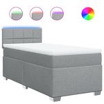 Casa si Gradina - Mobilier - Paturi si accesorii - Paturi - Pat box spring cu saltea, gri deschis, 90x200 cm, textil - Infinity.ro