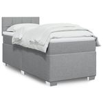 Casa si Gradina - Mobilier - Paturi si accesorii - Paturi - Pat box spring cu saltea, gri deschis, 90x200 cm, textil - Infinity.ro
