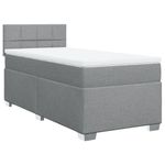 Casa si Gradina - Mobilier - Paturi si accesorii - Paturi - Pat box spring cu saltea, gri deschis, 90x200 cm, textil - Infinity.ro