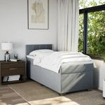 Casa si Gradina - Mobilier - Paturi si accesorii - Paturi - Pat box spring cu saltea, gri deschis, 90x200 cm, textil - Infinity.ro